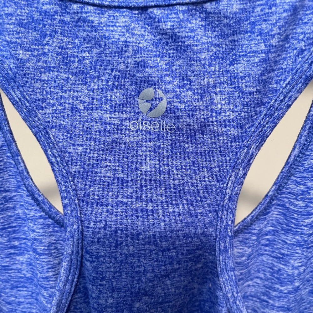Oiselle Heathered Blue Lux Tank Top - Picture 5 of 5